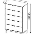 Cômoda De Madeira Maciça Com 5 Gavetas Acabamento Em Cera | C